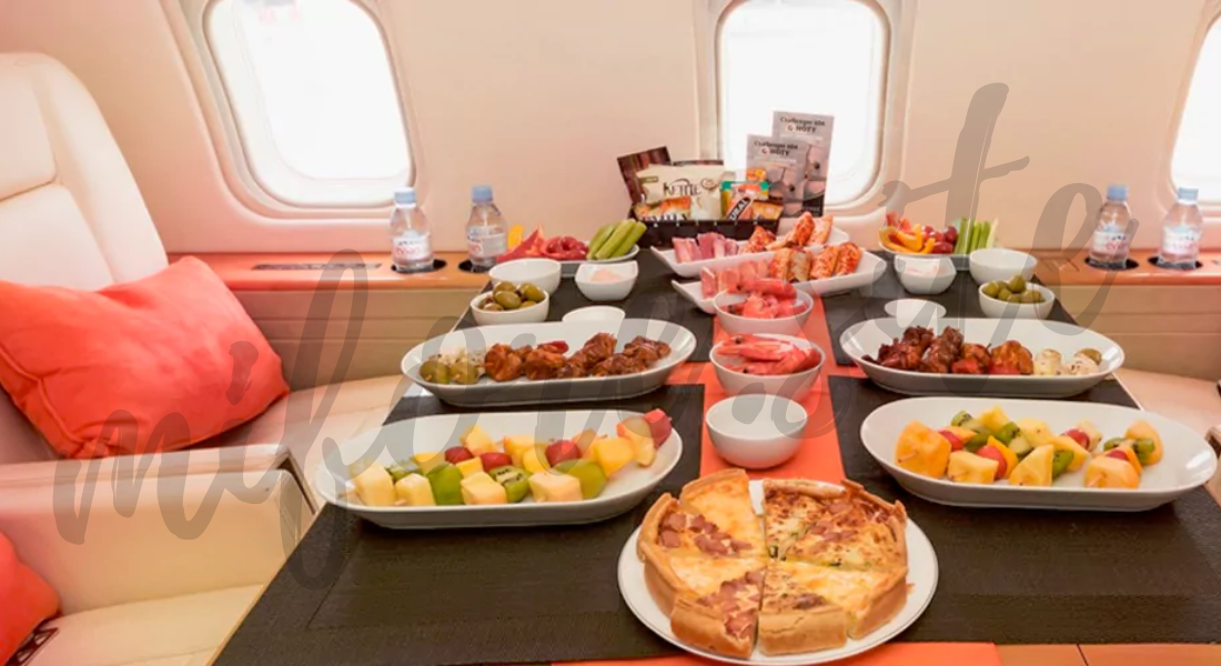 Personalized jet catering menu